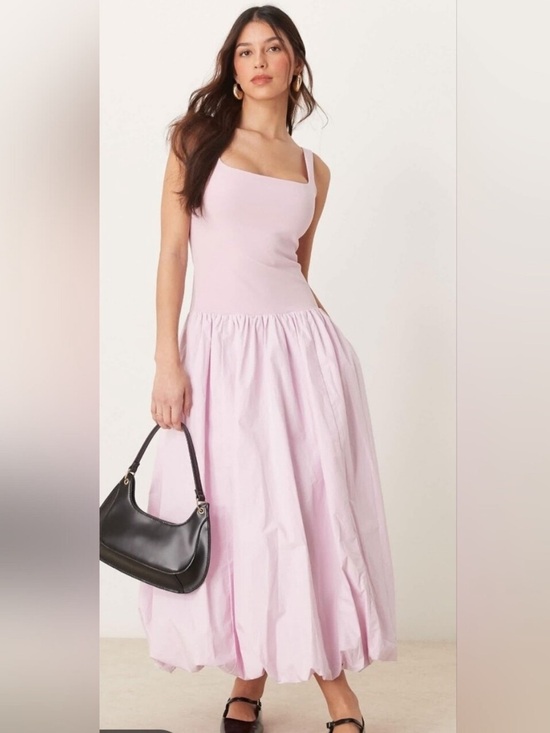 Abercrombie & Fitch Dresses & Skirts - Abercrombie & Fitch Pink Bubble Hem Midi Dress